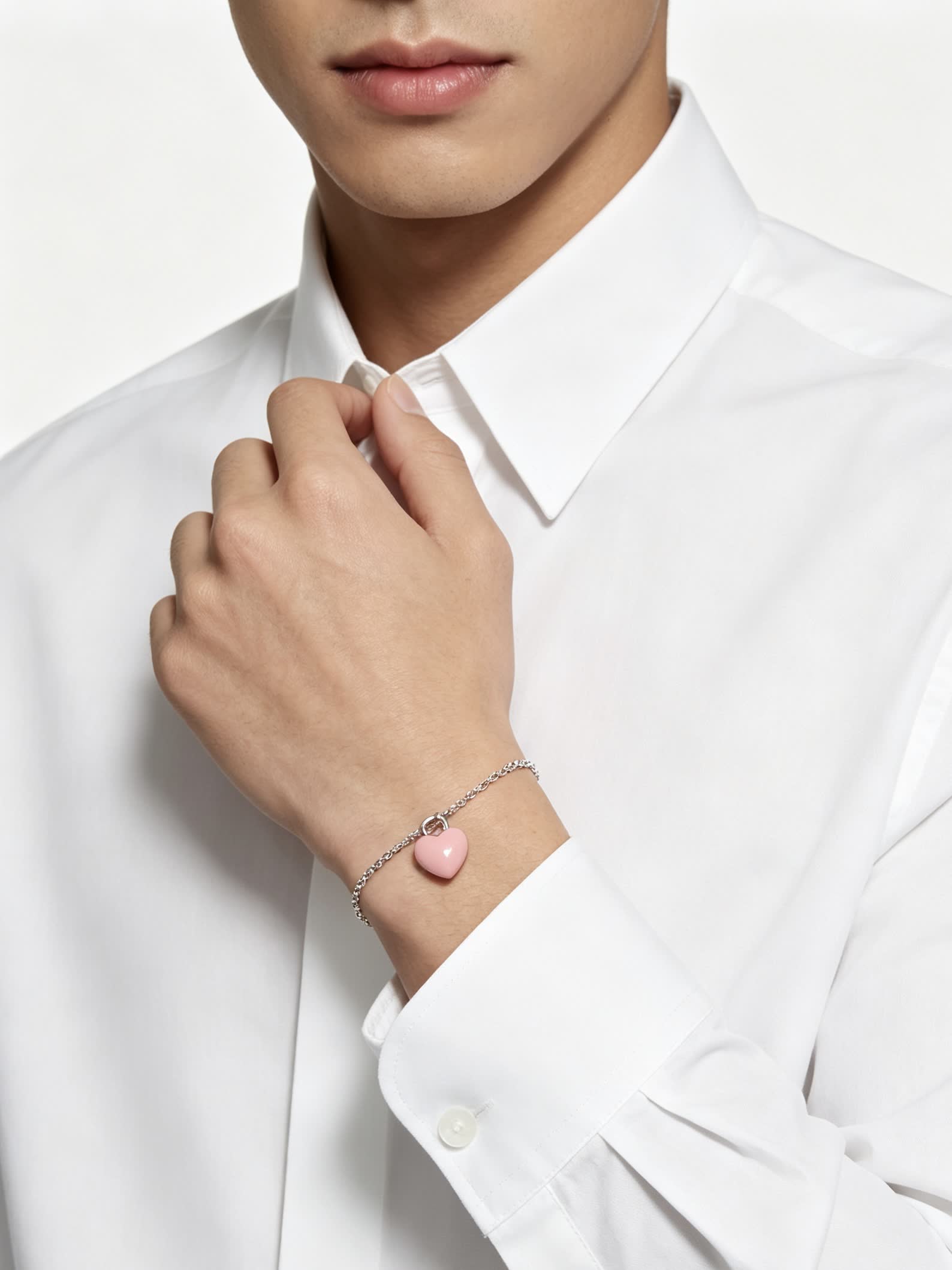 Tiffany & Co. Pink Heart Charm Bracelet